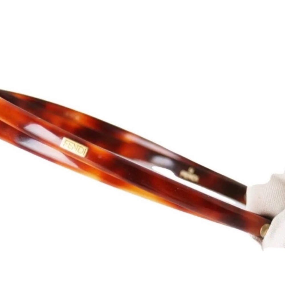 FENDI Brown Tortoiseshell Vintage Headband / Hair Clip Accessory